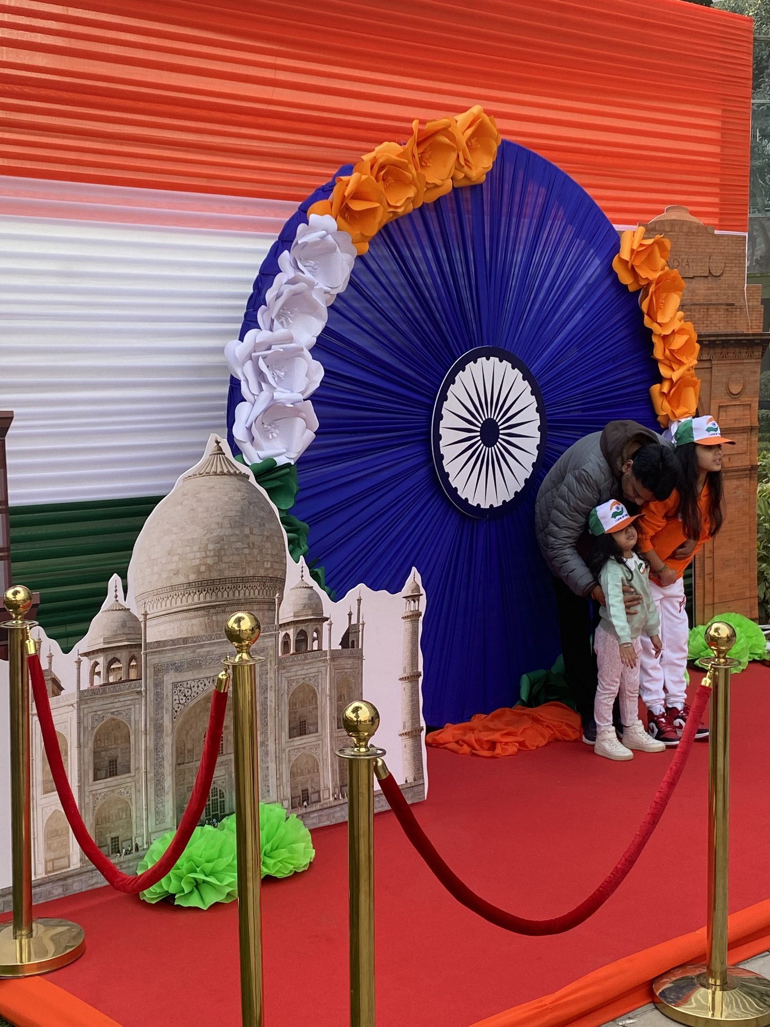 Flag Day monument backdrop