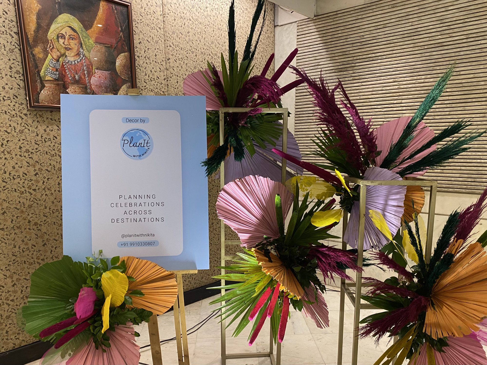 Corporate event floral signage