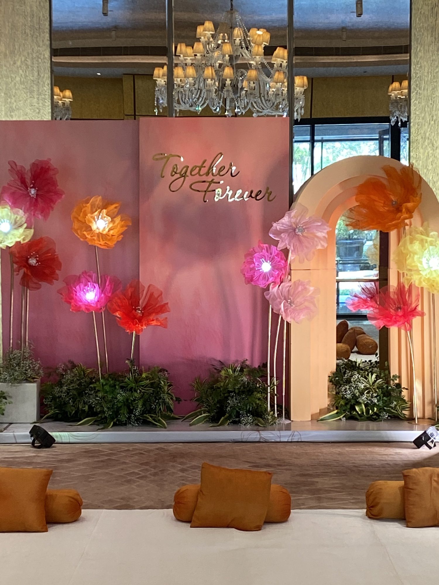 "Together Forever" pastel floral lounge