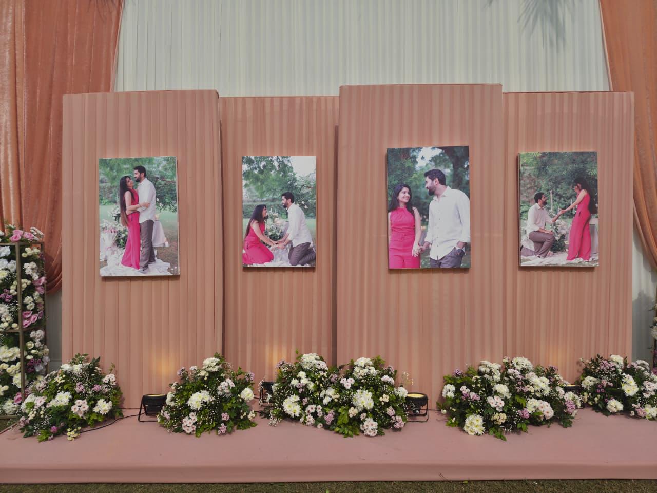 Welcome sign with candles and florals